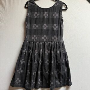 Ace & Jig Black Textured Floral Fit-and-Flare Dress